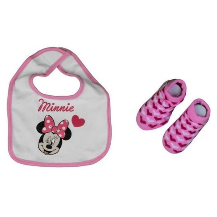 Coffret Cadeau Bebe Disney Fille Minnie Rose et Blanc 4 pieces de la naissance a 6 mois Cdiscount Puericulture Eveil bebe