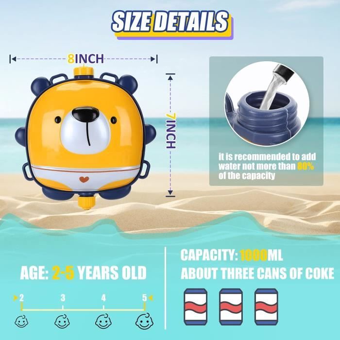 Pistolet À Eau Pour Enfants Avec Réservoir Transparent