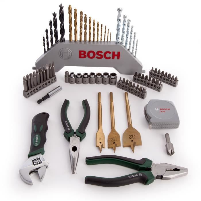 Set d'outils - BOSCH - X-line - 70 pièces - Forets HSS-TiN et béton ...