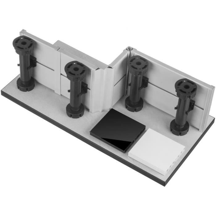 HOLZBRINK Clip de fixation pour socle de cuisine, clip pour pied de meuble  et plinthes, clip plastique HBK10, 100 mm, couleur noire