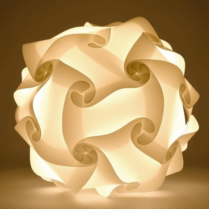 Kwmobile Lampe puzzle abat-jour - Luminaire IQ plafond ou chevet - Lumière  blanche - Taille XL - Montage 30 pièces 15 modèles - Diam - Cdiscount Maison