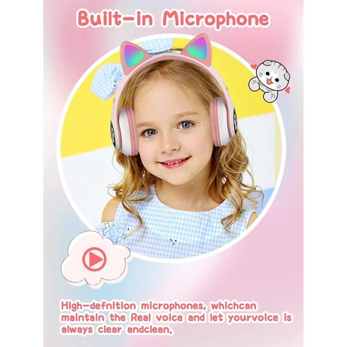 Casque Enfant Bluetooth, Casque Audio sans Fil pour Enfants, Bluetooth 5.0  Confortable Pliable Casque avec Micro intégré, Volu[800] - Cdiscount TV Son  Photo