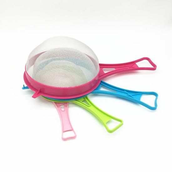 3 pcs Plastique Maille Scoop Passoire Aliments Tamis Passoire Cuisine Panier