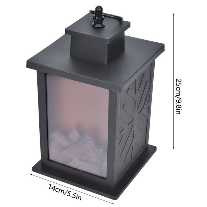 Lanterne de cheminée décorative sans flamme, effet de feu de