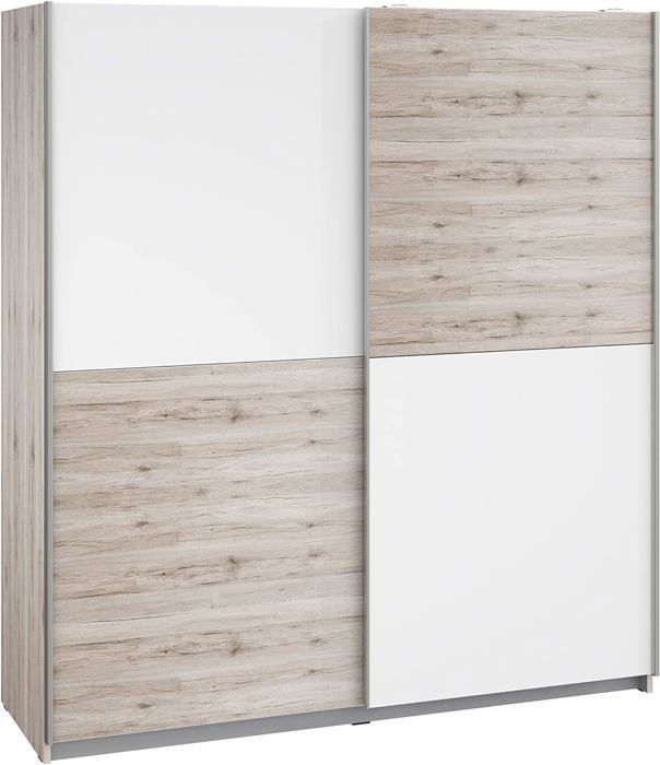 Forte Winner Armoire coulissantes avec 2 Portes, Bois Métal Plastique