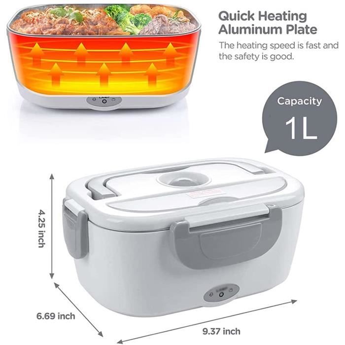 Boîte à lunch électrique chauffante - Herrfilk chauffe-plat portable pour  voiture et maison - Étanche, chauffage de déjeuner au micro-ondes pour les c