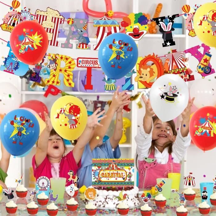 I8579]Cirque Party Anniversaire Décoration Ballons,41 Pièces Décorations De  Fête Cirque,Carnaval Thème Bannière,Ballon En Latex, C - Cdiscount Maison