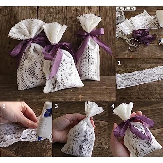 6 Rouleaux De Dentelle Blanche Et Beige En Coton - Parfaits Pour La Couture, L'artisanat, Les Mariages Et Les Décorations