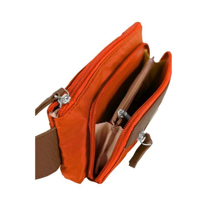 KATANA sac banane unisexe nylon garni cuir ultra plat réf 29200 lagon