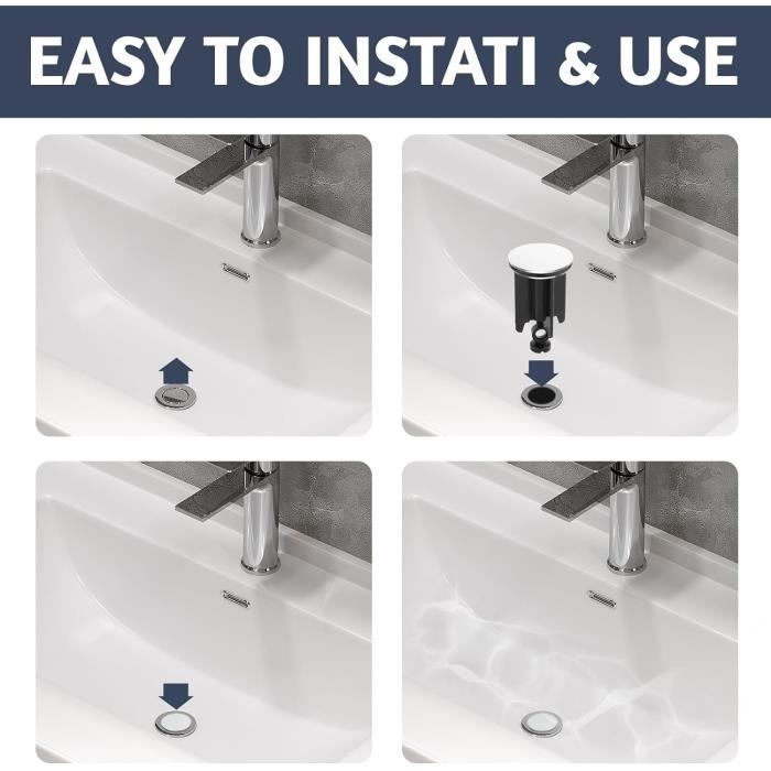 Memkey Bouchon de Lavabo de Salle de Bain Universel 40 mm, Bouchon d