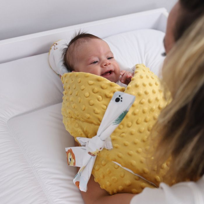 Gigoteuse d emmaillotage bebe couverture Nid Reversible universelle pour Garcon et Fille poussette Safari Minky Toffee Cdiscount Puericulture Eveil bebe