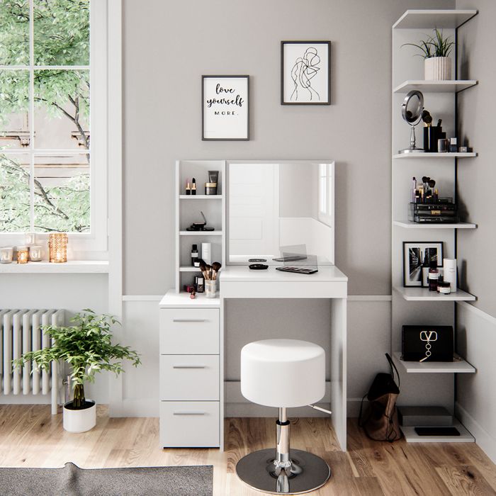 VICCO TABLE DE maquillage Fynnia commode de coiffeuse miroir LED blanc