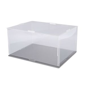 Vitrine Acrylique Transparente 40x20x30 Cm – Base Blanche – Protection Anti-poussière – Pour Collections