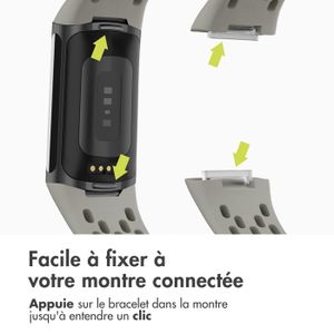 Bracelet Métal à Trois Perles Pour Fitbit Charge 6 / 5 - Neuf Sans étiquette, Générique