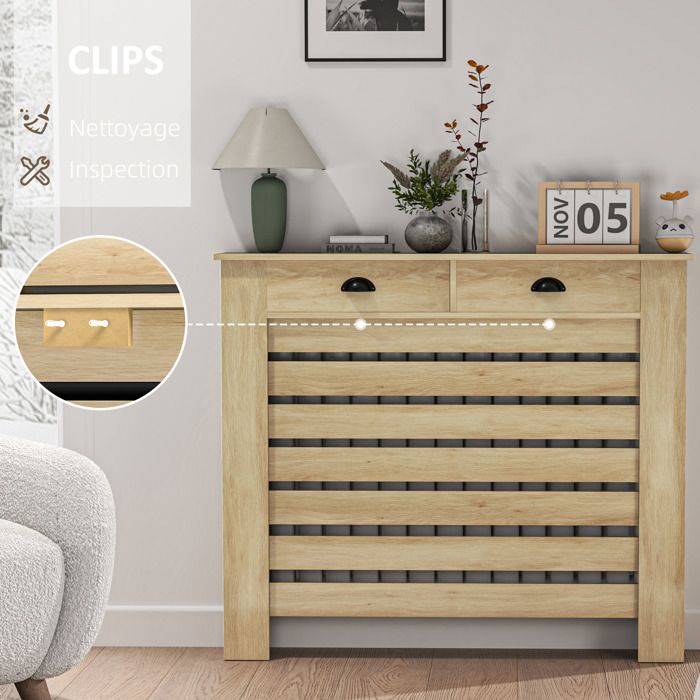 HOMCOM Badkamerkast met 3 Schappen, 1 Lade - Stevig MDF, Wit