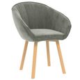JM 1pc Chaise de salle à manger Design Scandinave Gris clair Velours 62x58x76cm|9956-0