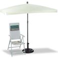 Relaxdays Parasol 200 x 120 cm rectangle hauteur réglable cadre en acier ombrelle jardin terrasse baleine polyester inclinable --0