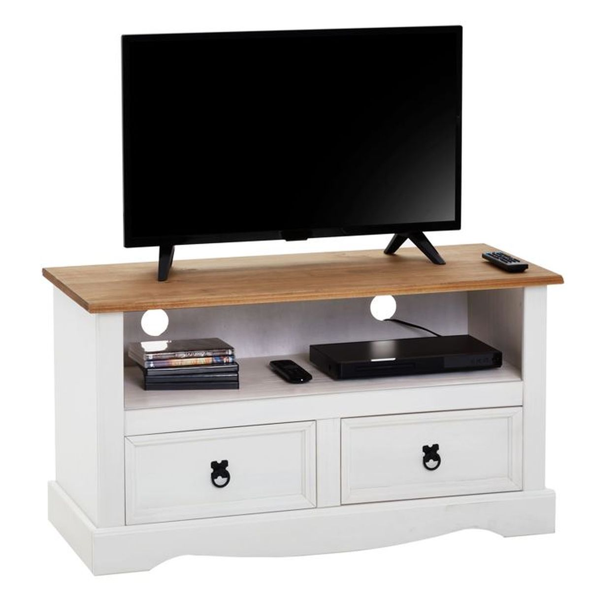 Meuble Tv Campo Banc Television De 108 Cm En Bois Style Mexicain