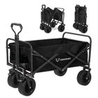 BROUETTE - FOXSPORT - Chariot de Jardin pliable - Grandes roues - Poignée réglable - chargé 100 kg（94x58x79 cm）- Noir