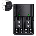 Universel Chargeur de Piles AA-AAA-9V -DUPHOY- Rapide Chargeur pour AA-AAA NI-MH ou 9V Piles Rechargeables avec Indicateur LED