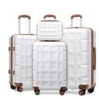 Kono Set de 4 Valises de Voyage Rigide ABS Bagage Cabine (21/54/62/72cm) à roulettes et Serrure TSA et Trousse de Toilette, Blanc