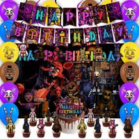 Five Nights at Freddy's Fournitures de fête d'anniversaire, décorations de gâteau, ballons, décorations de fête pour enfants