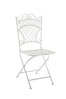 Chaise de jardin pliable - Décoshop26 - MDJ10082 - Blanc - Fer forgé