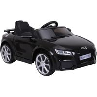 Audi TT RS Voiture Electrique (2 x 25W) pour Enfant Noir, 103 x 62 x 44 cm - Marche avant et arrière, Phares fonctionnels, Musique,