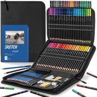 96 Pièces Crayon De Couleurs Professionnel Kit  Crayons Coloriage de Dessin et Croquis Art Set Pour Enfants Adultes et Artistes
