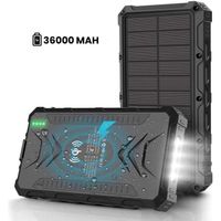 Homèlle Powerbank 36 000mAh - iPhone & Samsung - Chargeur solaire - USB C – Batterie externe - Chargeur sans fil - Rapide