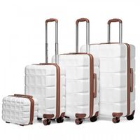 Kono Set de 4 Valise Rigide ABS Valise de Voyage, Bagage Cabine (54cm/62cm/72cm) à roulettes et Serrure TSA et Trousse de Toilette