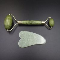 Rouleau de Jade et Gua Sha Set Rouleau de jade Rouleau de Peau de Massager Outil de Minceur pour Votre Visage