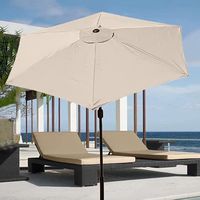 Tissu de rechange pour parasol de 2.7 m - Protection UV - En polyester - Pour parasol à 6 baleines - Beige