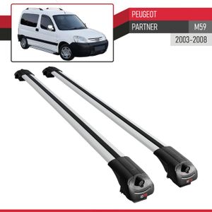 Barres De Toit ACE-2 Pour Peugeot 5008 2025-2026 - 2 Barres Aluminium Gris - Porte-bagages Robuste 75kg - 9