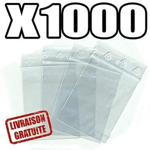 Sachet de présentation Zip à bandes blanches 100x150 mm (x1000 pcs)