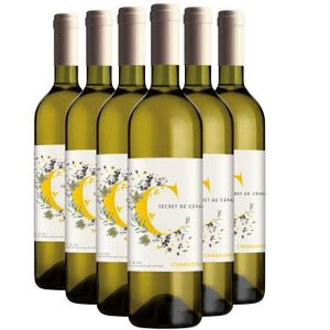 VIN BLANC Pays d'Oc Chardonnay Blanc 2022 - Lot de 6x75cl - 