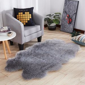Tapis Fausse Fourrure Gris