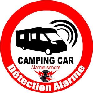 Sticker alarme camping car GPS tracking véhicule sous alarme - lot de 2 -  ref 220320 - happystickers