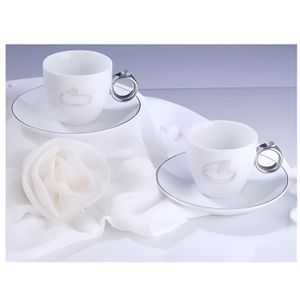 De Jean Patrique passe au lave-vaisselle Design moderne et r/étention de la chaleur exceptionnelle Lot de 4 tasses /à expresso avec soucoupes et cuill/ères