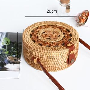 Besace sales ronde paille