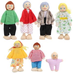 FIGURINE - PERSONNAGE Figurines de poupée de famille en pin - Cuque - Jouets d'ornement pour la maison - A partir de 12 mois