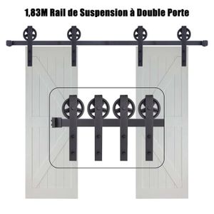 Kit de Accesoires, Rail Suspendu pour Porte Coulissante, Diamant 200cm,  Système de Voie Industriel, Roue de Poulie - Cdiscount Bricolage