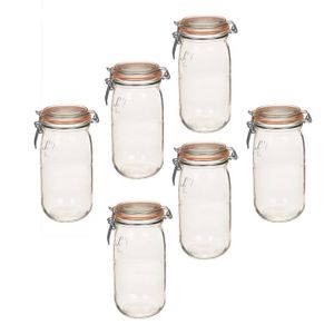 Bocaux de Conservation 0.5 L Bocal en Verre Herm/étique avec Clip Herbes /Épices Confiture Conserves Anniversaire Mariage F/ête Cadeaux D/écorations blanc