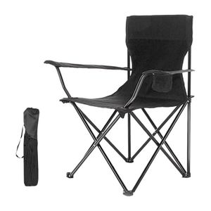 CHAISE DE CAMPING Chaise de camping pliante noir | jusqu'à 100 kg | 