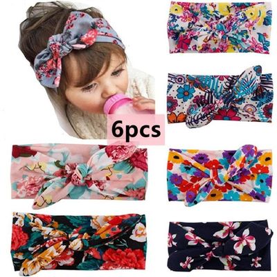 14 Serre-têtes Fille En Coton - Motifs Fleurs Multicolores - Accessoire Cheveux Enfant Pour Fête Ou Quotidien