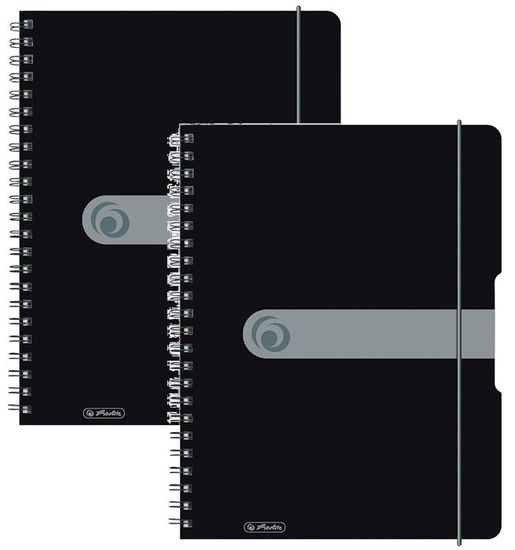 Classeur 50 Pochettes Transparentes A4 - Couverture Rigide Noire, Spirale PVC, Fermeture élastique, Polypropylène - 3