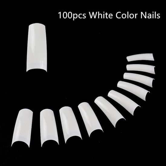 Lot De 500 Faux Ongles Acrylique - Longs, Pointus, Transparents/naturels/blancs - Pour Manucure UV/gel