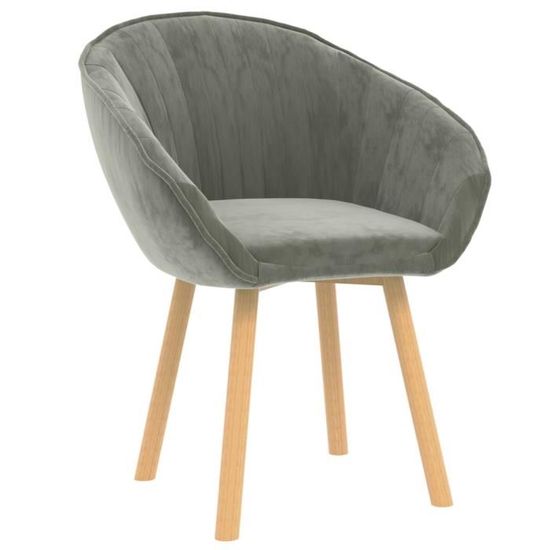 JM 1pc Chaise de salle à manger Design Scandinave Gris clair Velours 62x58x76cm|9956