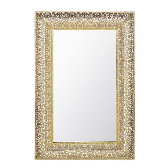Miroir Mural Doré - 83 X 63 Cm - Rectangle - Bon état