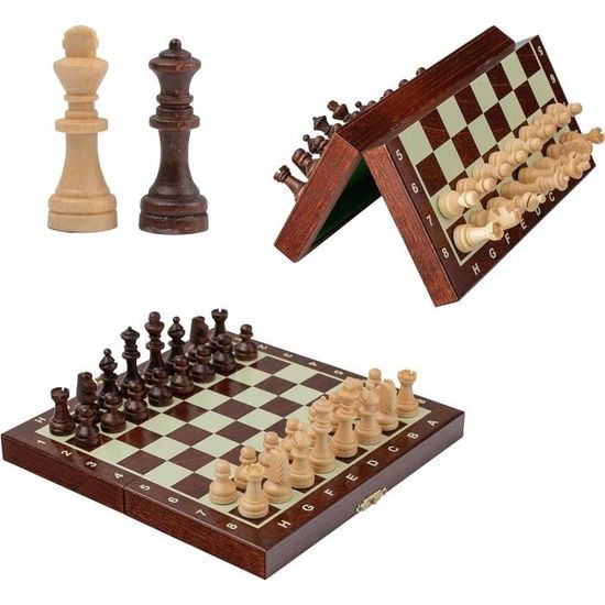 Jeu D'Échecs Magnétique Pliant Pour Voyage - Échiquier Portable 25x25cm, Pièces Aimantées, Coffret Éducatif Idéal Enfants & Famille